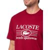 imageLacoste Mens Crew Neck Short Sleeve Classic Fit Branding TShirtBordeaux