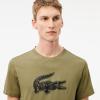 imageLacoste Mens Ultra Dry XXL Logo Sport TShirtKhakiBlack
