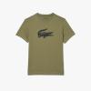 imageLacoste Mens Ultra Dry XXL Logo Sport TShirtKhakiBlack
