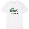 imageLacoste Regular Fit Short Sleeve Crew Neck Tee Shirt WLarge Croc Graphic on The Front of The ChestWhite