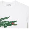imageLacoste Regular Fit Short Sleeve Crew Neck Tee Shirt WLarge Croc Graphic on The Front of The ChestWhite