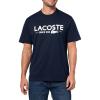 imageLacoste Mens Crew Neck Short Sleeve Classic Fit Branding TShirtNavy Blue
