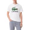 imageLacoste Regular Fit Short Sleeve Crew Neck Tee Shirt WLarge Croc Graphic on The Front of The ChestWhite