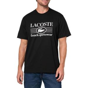 imageLacoste Mens Crew Neck Short Sleeve Classic Fit Branding TShirtBlack