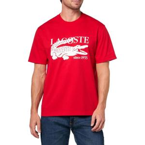 imageLacoste Mens Crew Neck Short Sleeve Classic Fit Branding TShirtRed