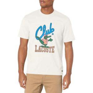 imageLacoste Mens Crew Neck Short Sleeve Relaxed Fit Graphic TShirtFarine