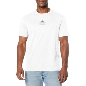 imageLacoste Mens Short Sleeve Crew Neck Minimal Croc TShirtBlanc