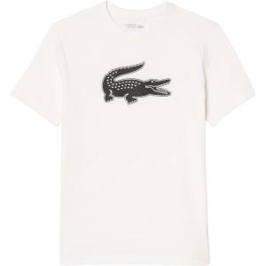 imageLacoste Mens Ultra Dry XXL Logo Sport TShirtWhite  Black
