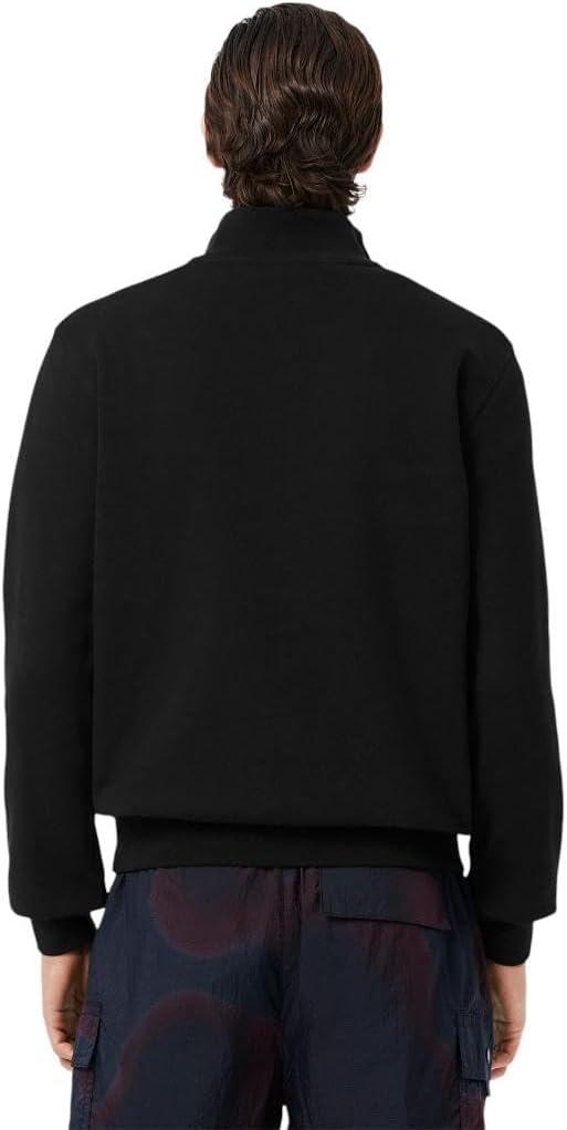 imageLacoste Mens Core Collection Regular Fit Classic Zip Up Mock Neck SweatshirtBlack