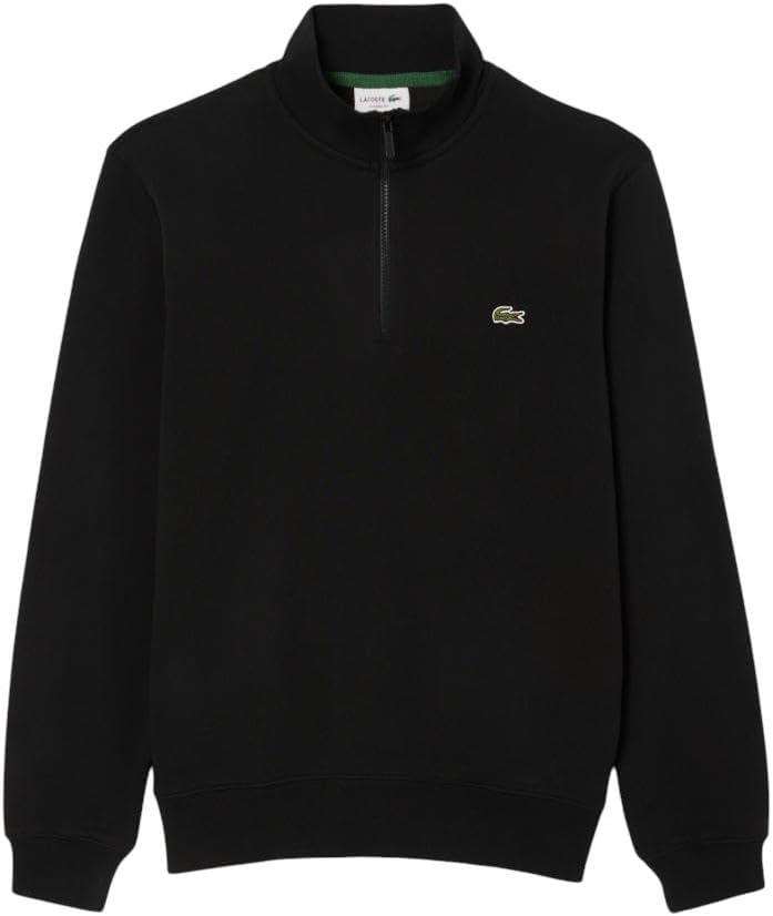 imageLacoste Mens Core Collection Regular Fit Classic Zip Up Mock Neck SweatshirtBlack