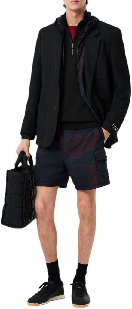 imageLacoste Mens Core Collection Regular Fit Classic Zip Up Mock Neck SweatshirtBlack