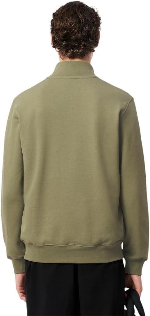 imageLacoste Mens Core Collection Regular Fit Classic Zip Up Mock Neck SweatshirtKhaki