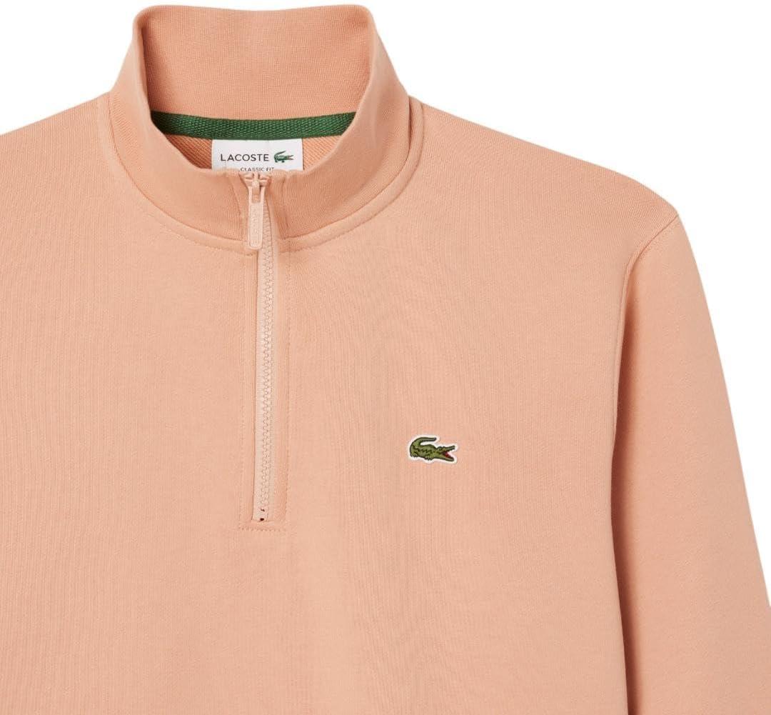 imageLacoste Mens Core Collection Regular Fit Classic Zip Up Mock Neck SweatshirtLatte