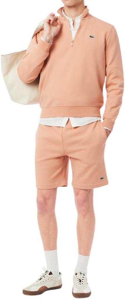 imageLacoste Mens Core Collection Regular Fit Classic Zip Up Mock Neck SweatshirtLatte