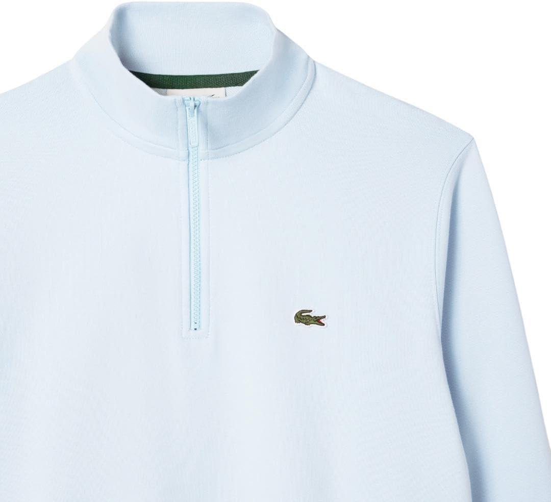 imageLacoste Mens Core Collection Regular Fit Classic Zip Up Mock Neck SweatshirtLight Blue