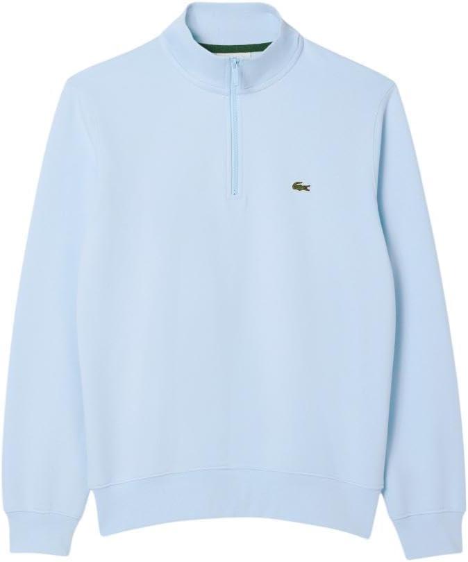 imageLacoste Mens Core Collection Regular Fit Classic Zip Up Mock Neck SweatshirtLight Blue