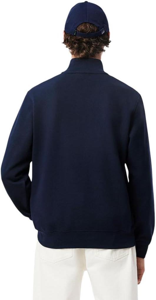 imageLacoste Mens Core Collection Regular Fit Classic Zip Up Mock Neck SweatshirtNavy Blue
