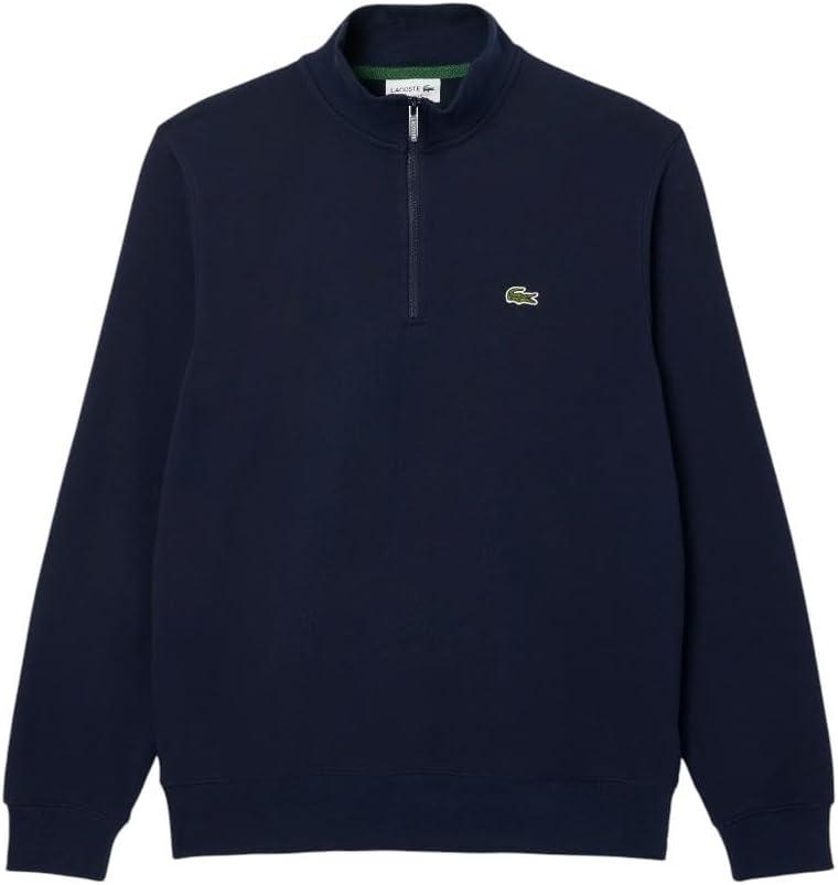 imageLacoste Mens Core Collection Regular Fit Classic Zip Up Mock Neck SweatshirtNavy Blue