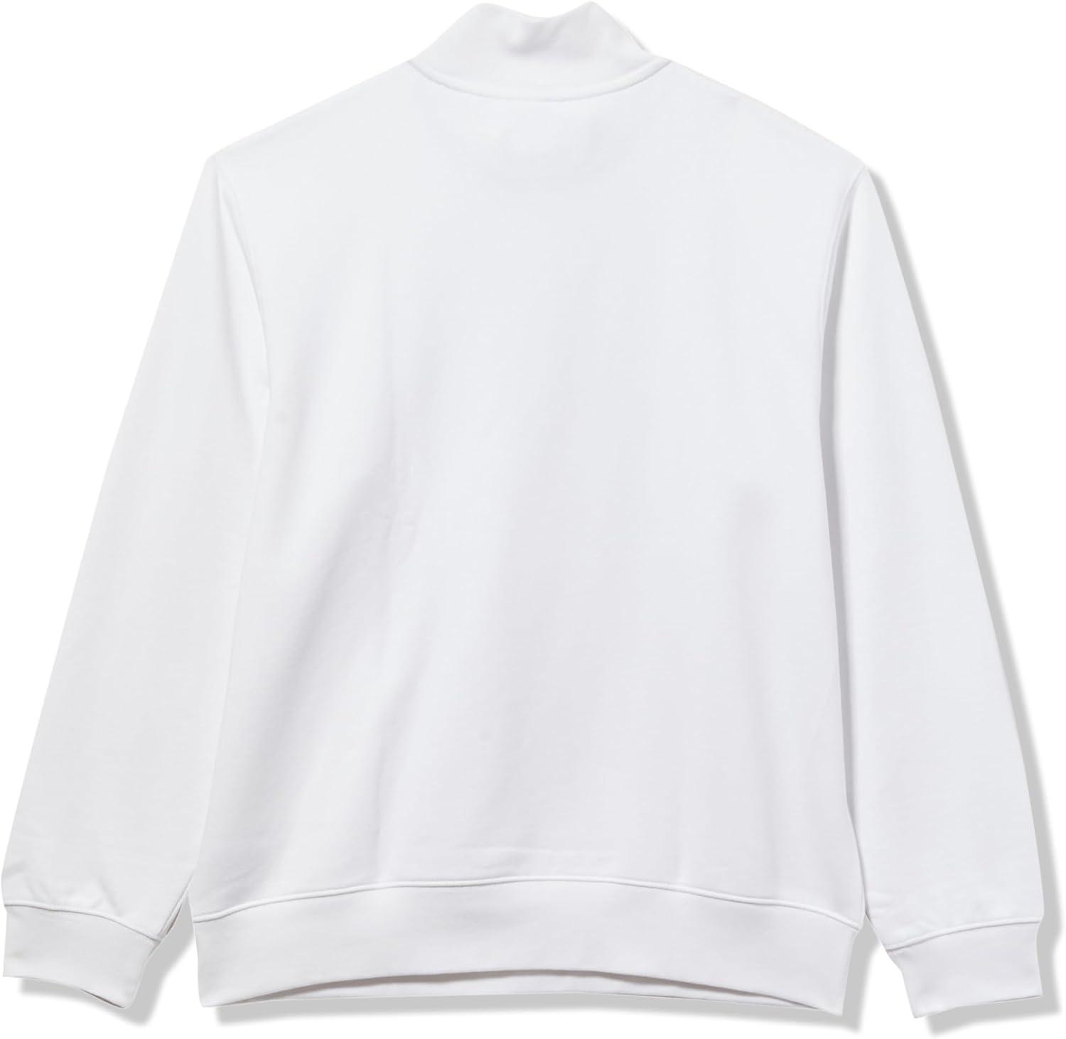 imageLacoste Mens Core Collection Regular Fit Classic Zip Up Mock Neck SweatshirtWhite