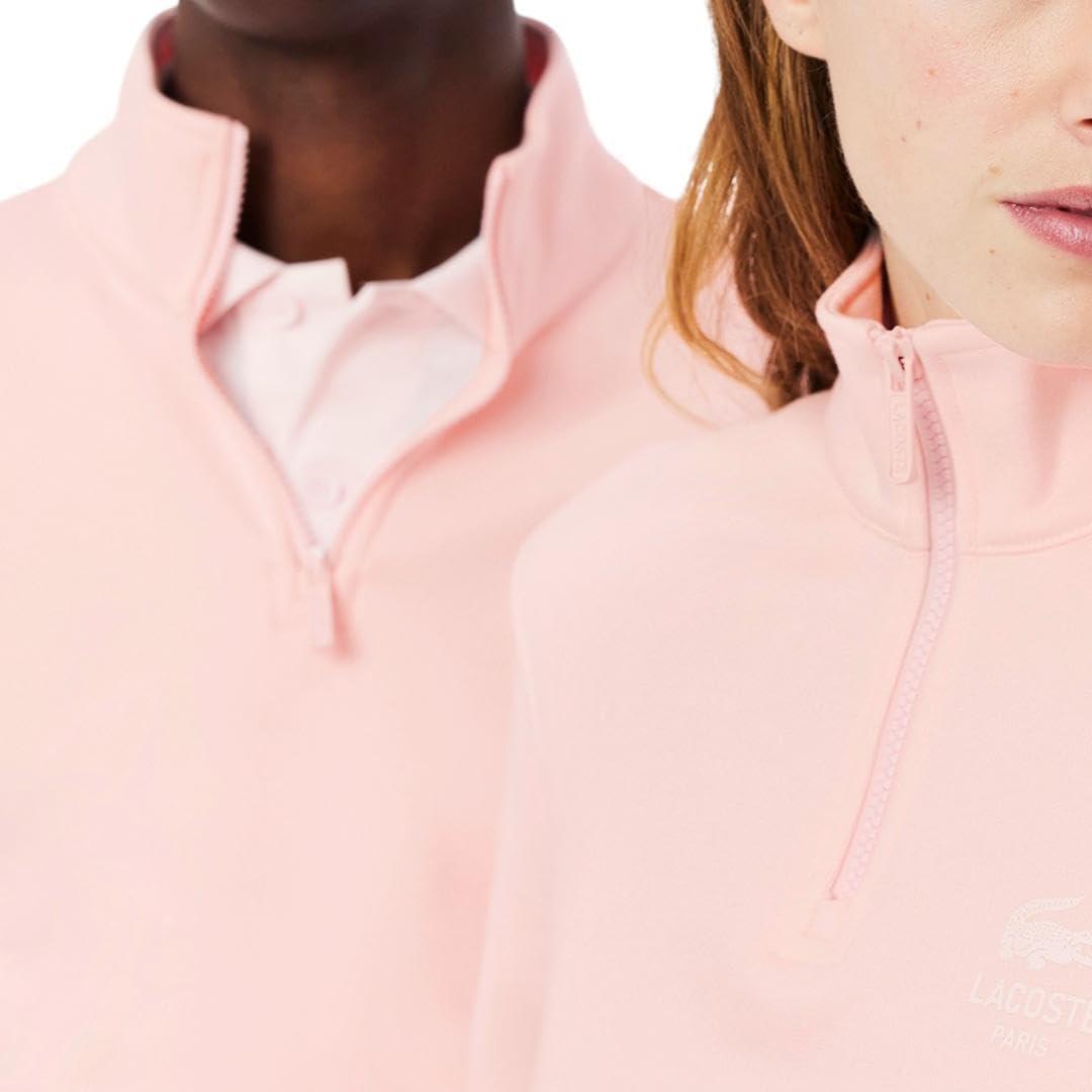 imageLacoste Mens High Neck Zipped SweatshirtFlamingo Pink