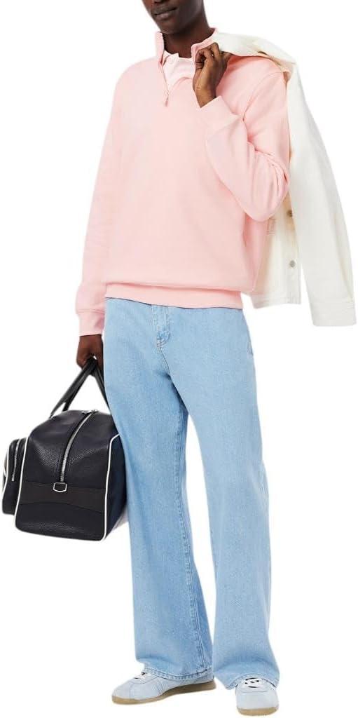 imageLacoste Mens High Neck Zipped SweatshirtFlamingo Pink