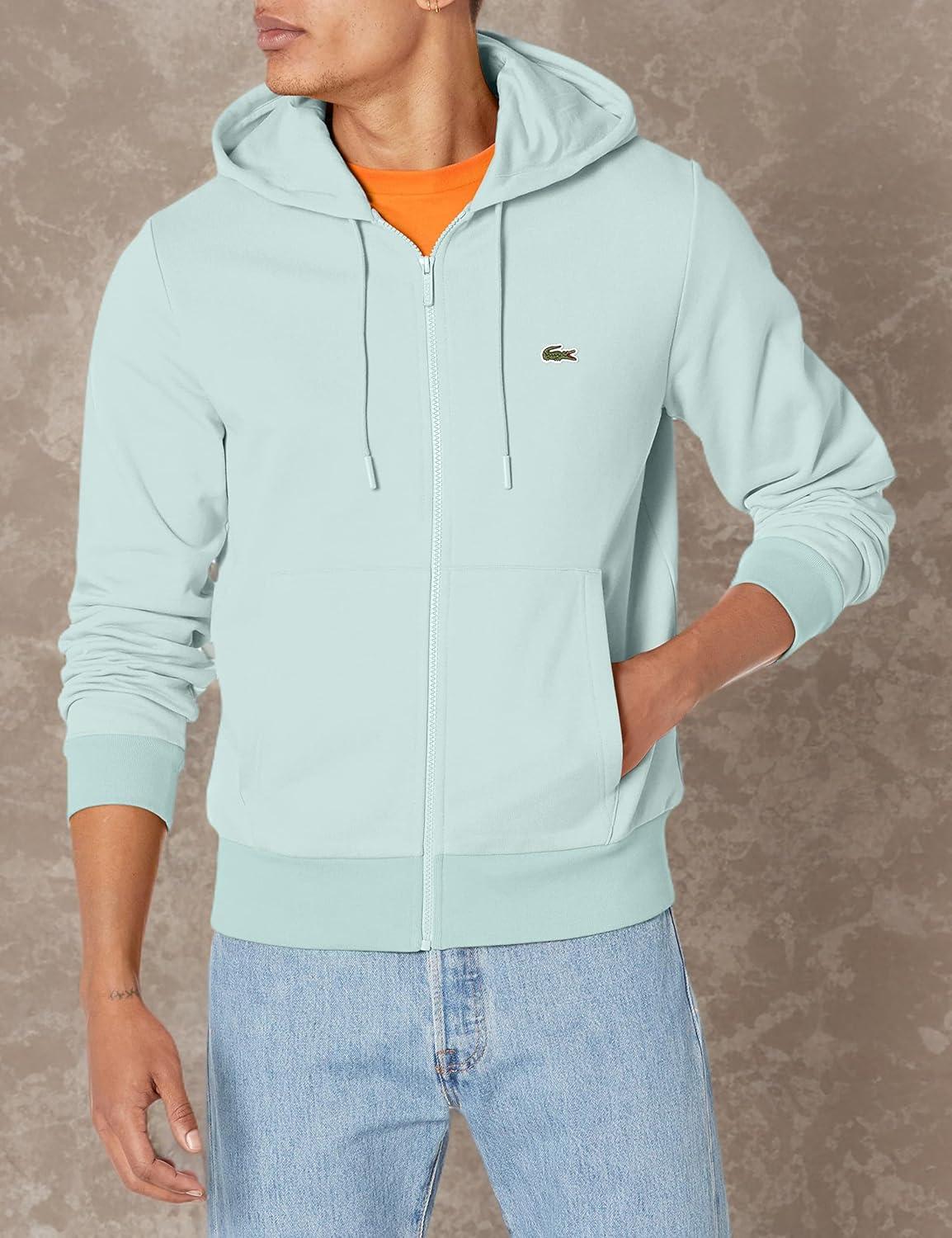 imageLacoste Mens Kangaroo Pocket ColorBlock SweatshirtPastille Mint