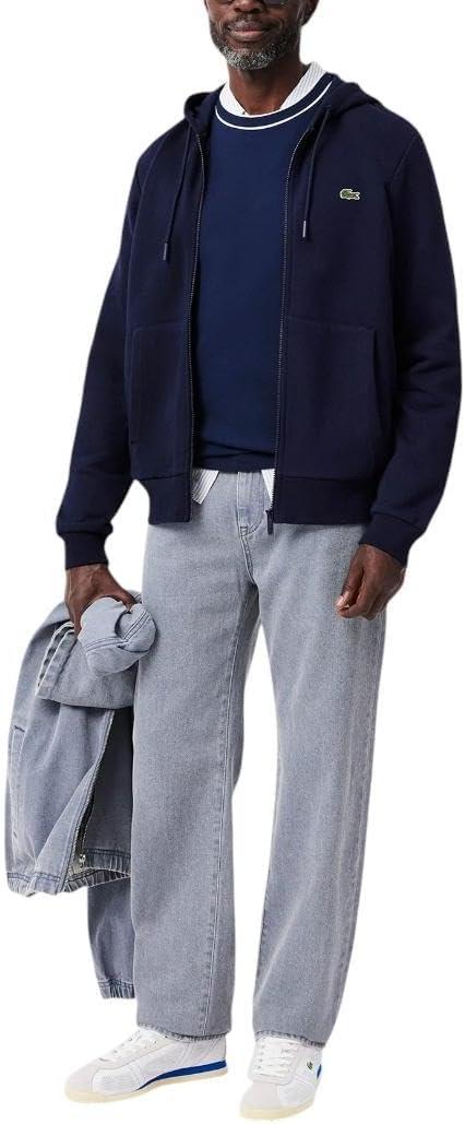 imageLacoste Mens Ls Solid Full ZipMarine
