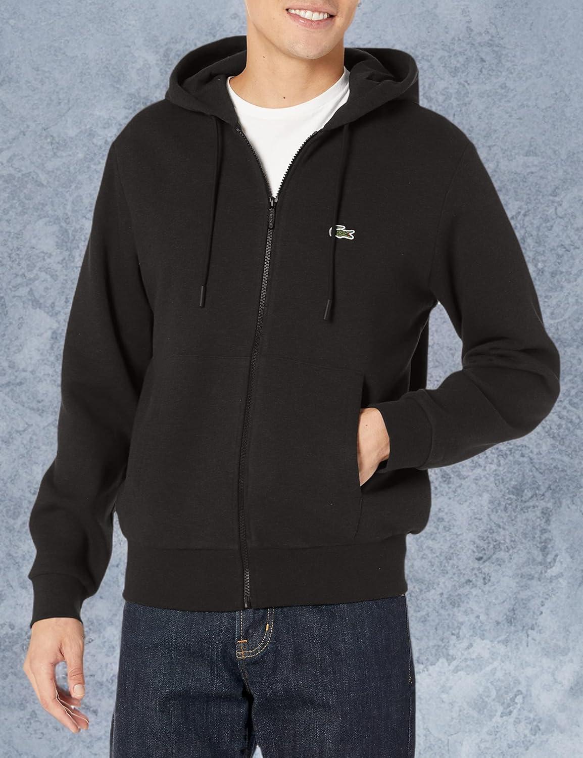 imageLacoste Mens Ls Solid Full ZipNoir
