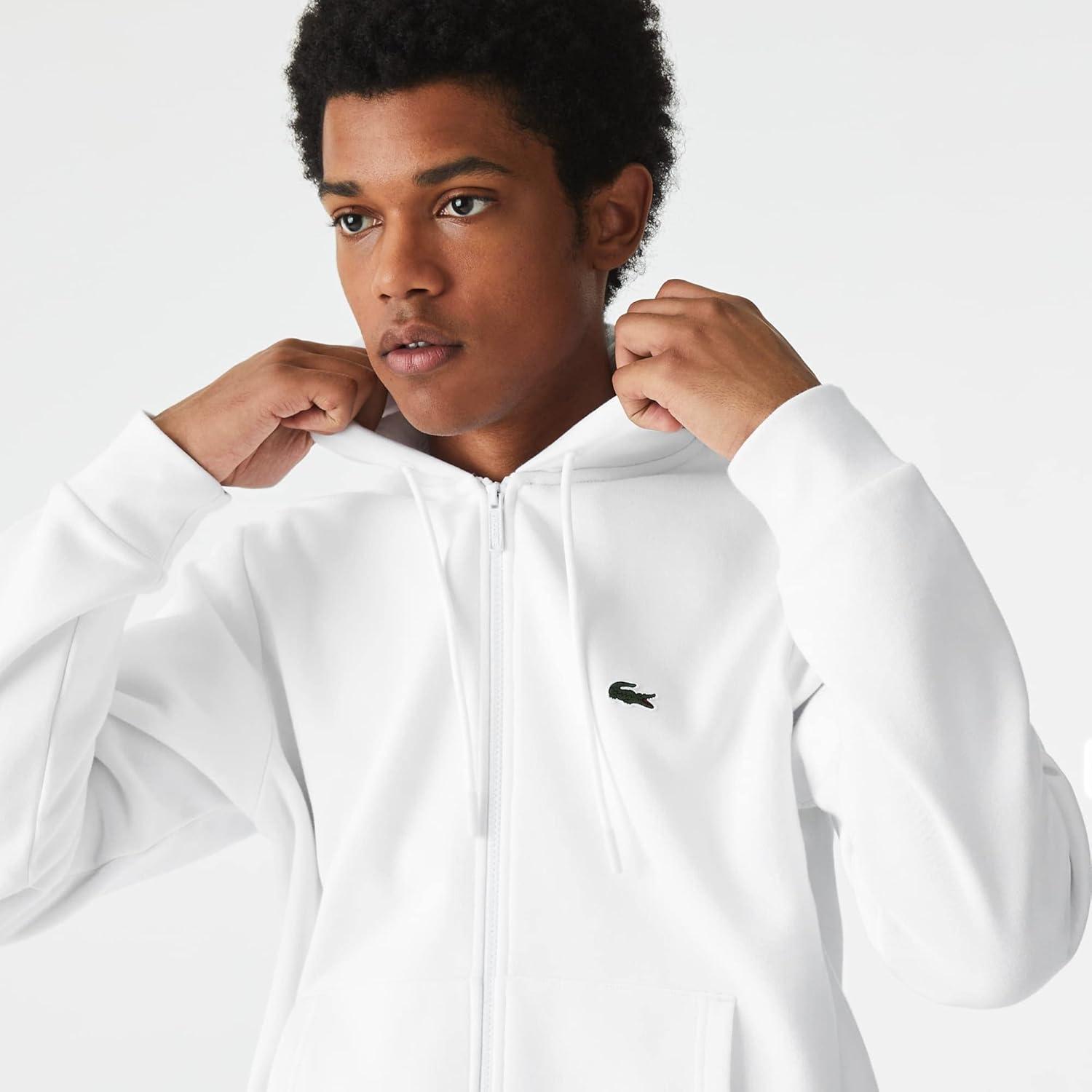 imageLacoste Mens Ls Solid Full ZipWhite