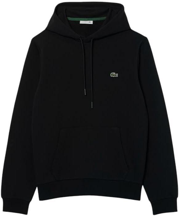 imageLacoste Mens NonBrushed Fleece HoodieBlack