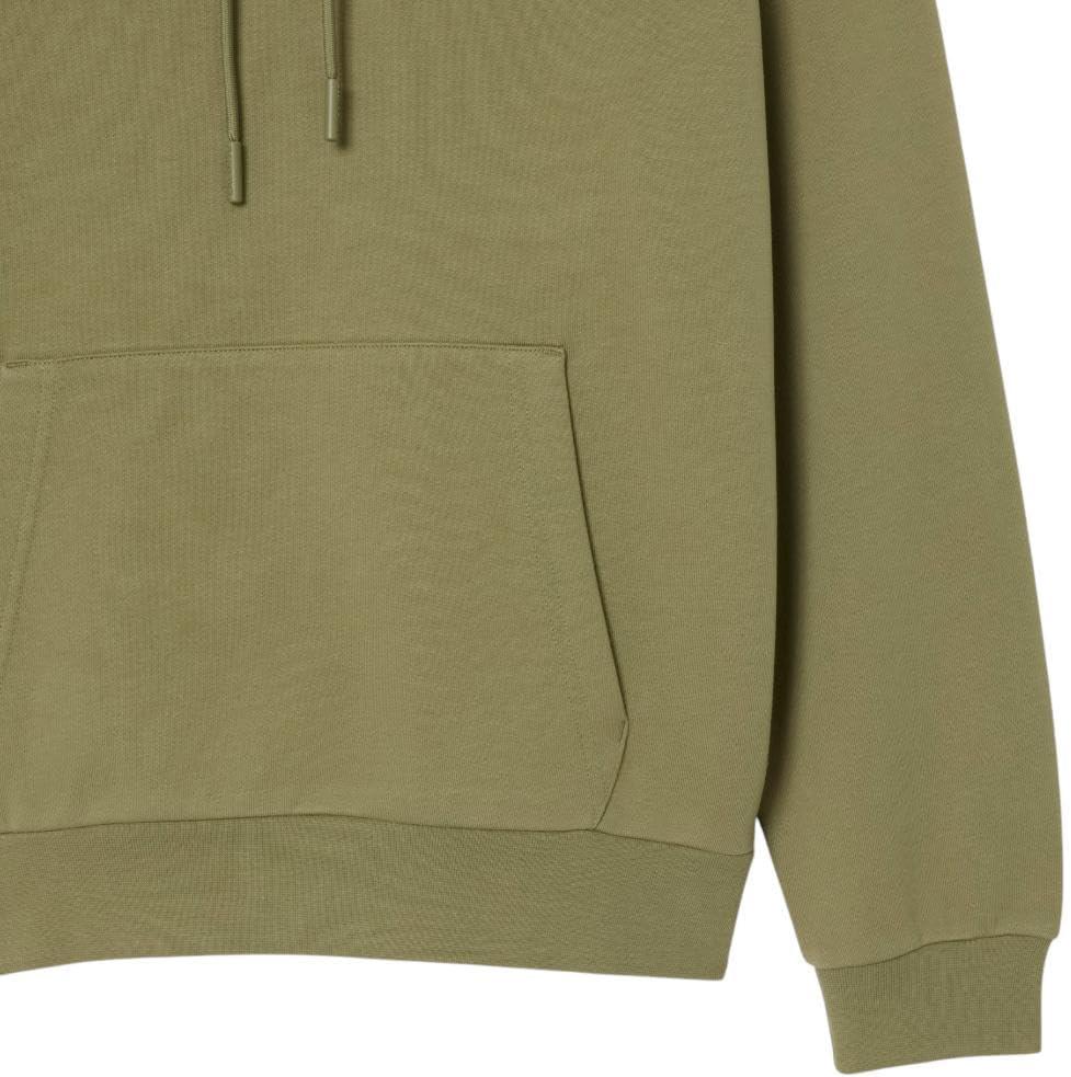 imageLacoste Mens NonBrushed Fleece HoodieKhaki