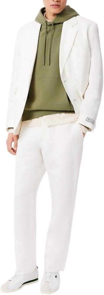 imageLacoste Mens NonBrushed Fleece HoodieKhaki