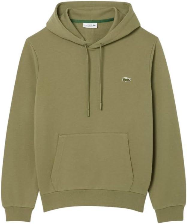 imageLacoste Mens NonBrushed Fleece HoodieKhaki