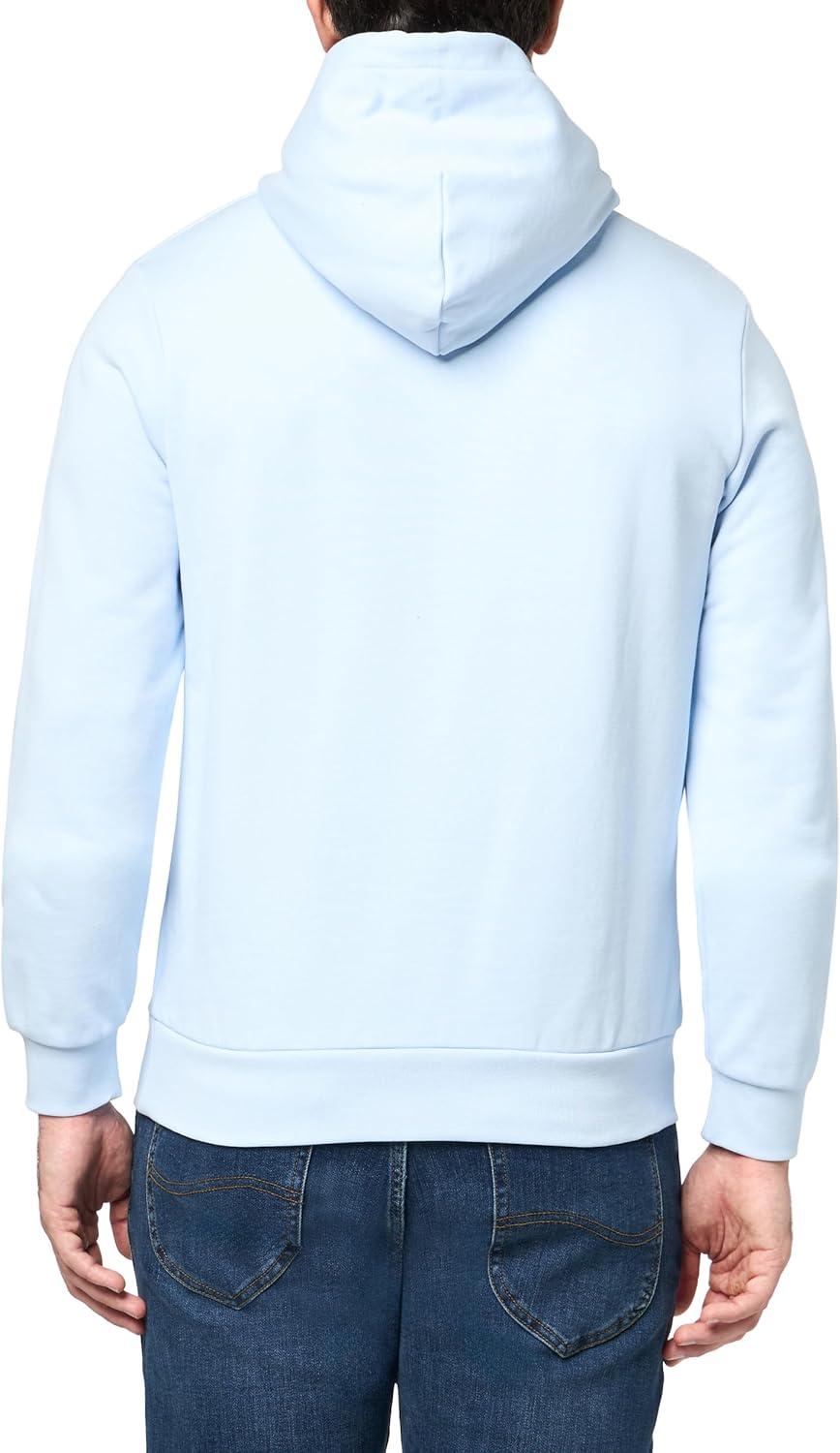 imageLacoste Mens NonBrushed Fleece HoodieLight Blue