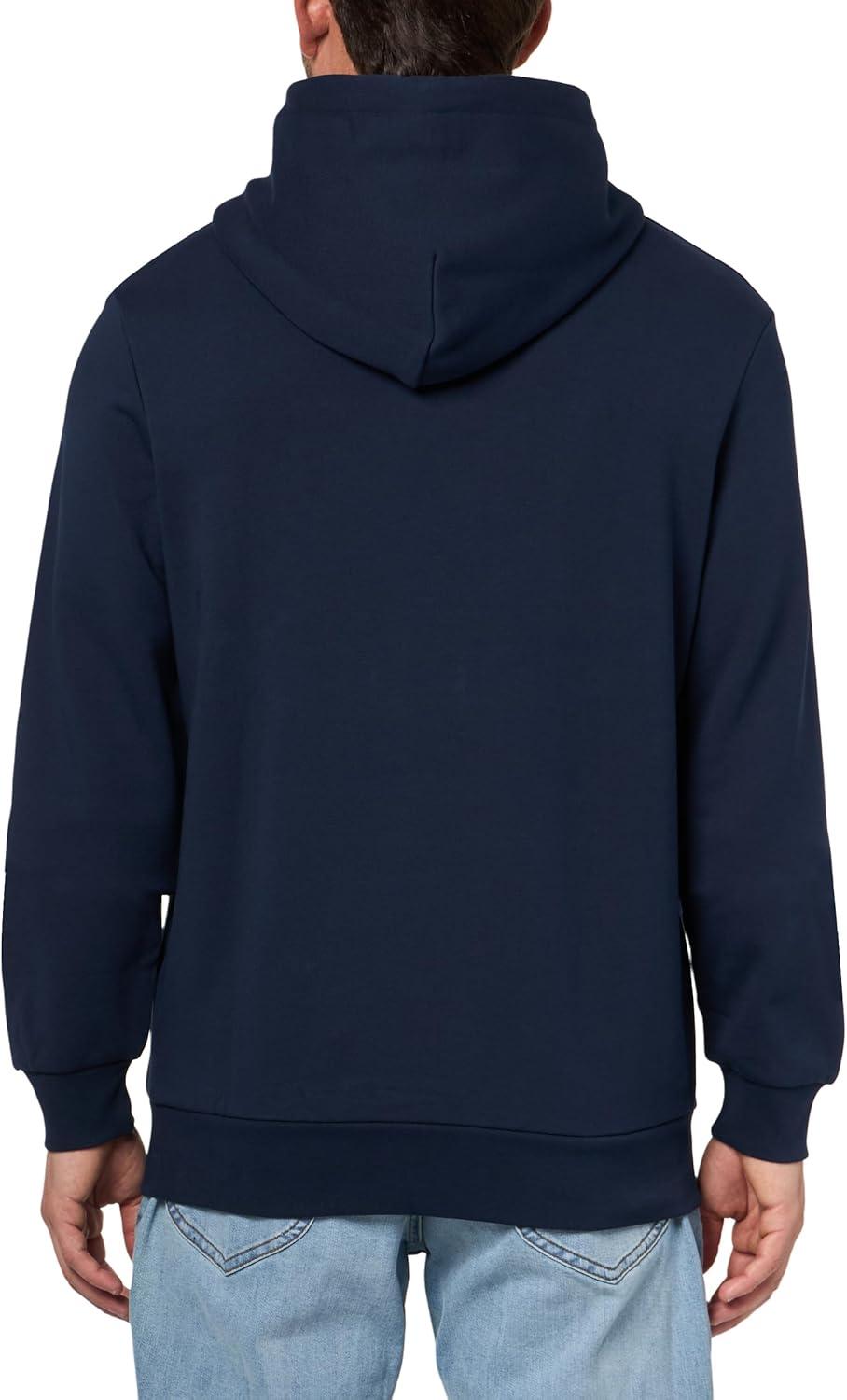 imageLacoste Mens NonBrushed Fleece HoodieNavy Blue