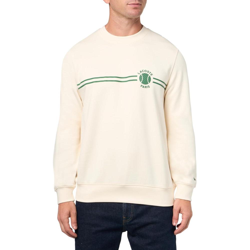 imageLacoste Mens Crew Neck Graphic SweatshirtOffwhite