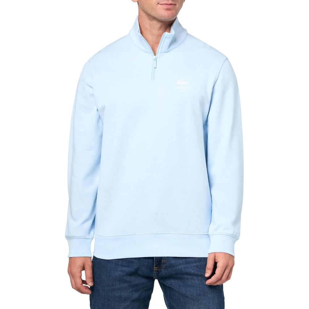 imageLacoste Mens High Neck Zipped SweatshirtLight Blue