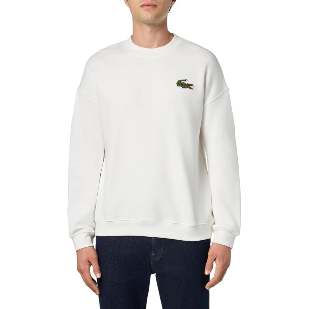 imageLacoste Mens Loose Fit Badge SweatshirtWhite