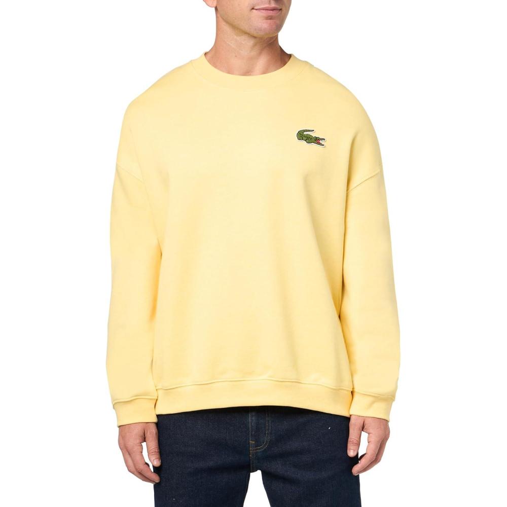 imageLacoste Mens Loose Fit Badge SweatshirtYellow