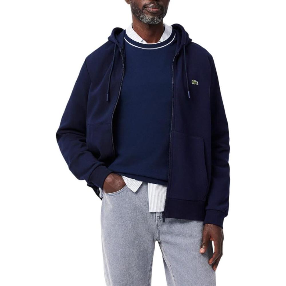 imageLacoste Mens Ls Solid Full ZipMarine