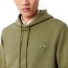 imageLacoste Mens NonBrushed Fleece HoodieKhaki
