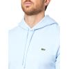 imageLacoste Mens NonBrushed Fleece HoodieLight Blue