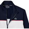imageLacoste Mens Print Branding Zipped Sport SweatshirtNavy BlueWhiteGrenadine Red