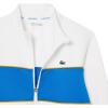 imageLacoste Mens Print Branding Zipped Sport SweatshirtWhiteGipsy BluePlum Yellow
