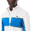 imageLacoste Mens Print Branding Zipped Sport SweatshirtWhiteGipsy BluePlum Yellow