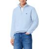 imageLacoste Mens Core Collection Regular Fit Classic Zip Up Mock Neck SweatshirtLight Blue