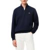 imageLacoste Mens Core Collection Regular Fit Classic Zip Up Mock Neck SweatshirtNavy Blue