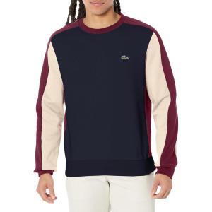 imageLacoste Mens Colorblocked Classic Crew Neck SweatshirtMarineZinlaponie