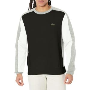 imageLacoste Mens Colorblocked Classic Crew Neck SweatshirtNoirArgent Chineblanc