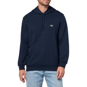 imageLacoste Mens NonBrushed Fleece HoodieNavy Blue